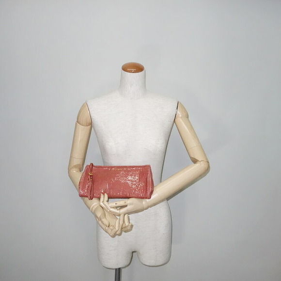 Miu Miu Wristlet Accessory Pouch Crocodile Leather Salmon Pink - Picture 3 of 7